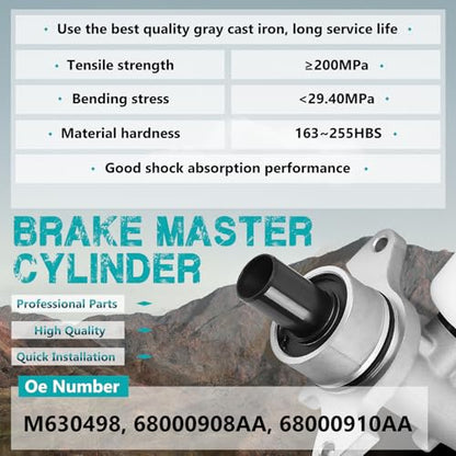 M630498 Brake Master Cylinder with Reservoir and Cap Fit for Ram and Dodge - size: M630498