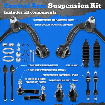 AUTOKAY 12PC Front Upper Control Arm Suspension Kit for Ford F150 2009-2014 - size: 16.54''×15.75''×5.91''
