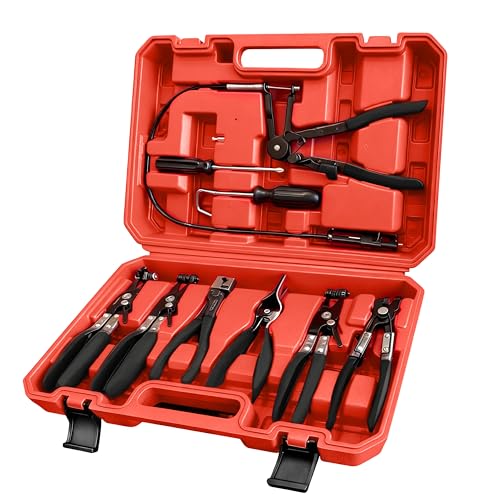 9Pcs Hose Clamp Pliers Set for Coolant/Fuel/Oil/Water Hoses