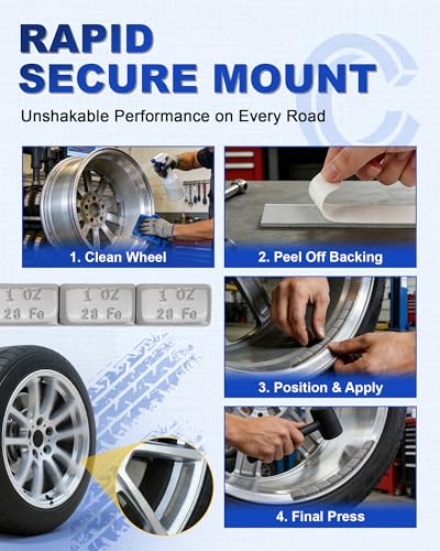 Upgraded 1oz Steel Adhesive Stick-On Wheel Weights, Gray 72pcs - color: Gray, size: 1oz - 72PCS