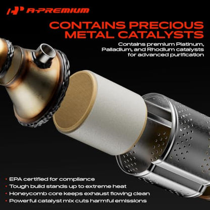 A-Premium Right Exhaust Manifold Catalytic Converter, E.P.A Compliant