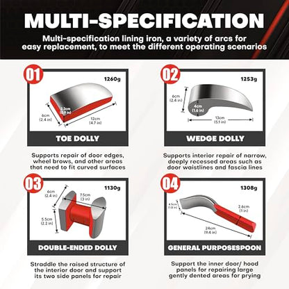 C&T 6 Piece Heavy Auto Body Repair Tool Hammer Dolly Set - size: 6pc