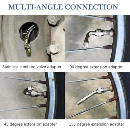 8 Pieces Dual Tire Valve Extension, Brass Valve Stem Extenders 7.1", 11.8" - color: Silver