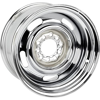 15x5 Rally Wheel Dual 5x4.5/5x4.75 Bolt Pattern Silver Steel - size: 15x5