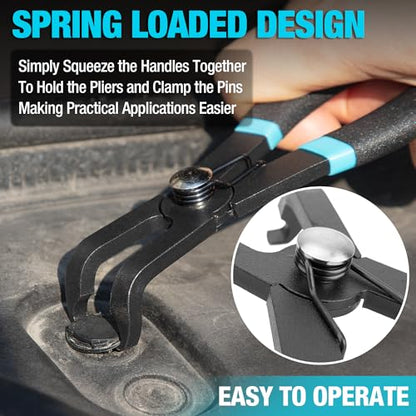 DURATECH Push Pin Pliers Set with 30 Degree and 80 Degree Offset Jaws