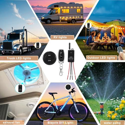 Mini Wireless Switch 12V,5V/12V/48V/10A Relay Remote Switch. - color: 5V-48V Mini Remote switch-10A