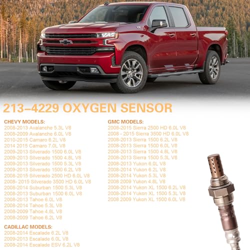 Nifeida 213-4229 234-4256 Oxygen Sensor Downstream Heated O2 Sensor for Chevrolet Avalanche Silverado Suburban Tahoe GMC Sierra Yukon Cadillac Escalade 2008-2015, Replae#234-4407 12609457 - size: 213-4229