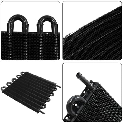 Universal Transmission Oil Cooler Kit,Aluminium alloy Tube and Fin Oil Cooler Kit (Black, 10 Pass) - color: Black, size: 10 Pass