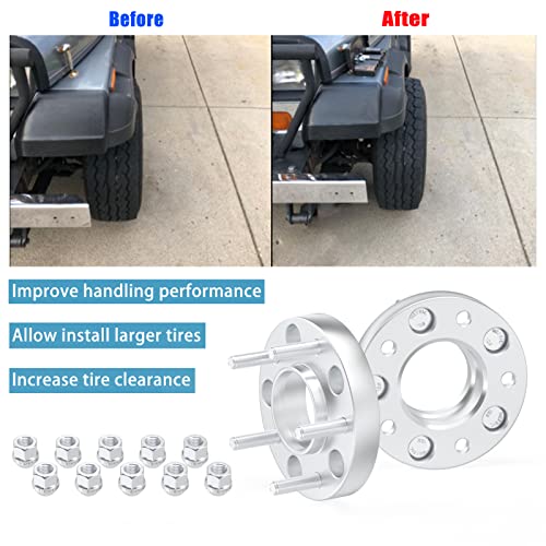5x4.5 Wheel Spacers 1" (25mm),1/2"-20 Studs, 70.5mm Bore for Mustang Ranger