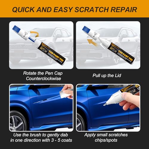Car Touch Up Paint(8W2 Cavalry Blue) for Toyota, Color Accurate Car Scratch Repair Remover Pen,Automotive Paint Quick & Easy to fix vehicle Chips and Nicks Scuff - color: 8W2 Cavalry Blue for FJ Cruiser/4Runner/Tacoma/Tundra/Camry/RAV4/Yaris, style: Toyot