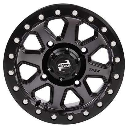 (4 Pack) 4/137 Tusk Uinta Beadlock Wheel 15x7 6.0 + 1.0 Gunmetal/Black For Can-Am Maverick Sport Max 1000R DPS 2019-2024