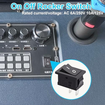 TWTADE 10Pcs Rocker Switch ON/Off 2Pin Latching Square Toggle SPST Switch Snap with Wires KCD1-X-F - size: ON/Off Pre-wired - 10PCS, style: Square