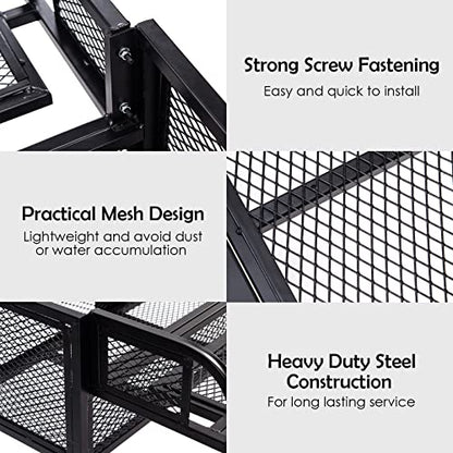 ATV/UTV Front and Rear Rack ATV/UTV Cargo Storage Basket, Universal Cargo Carriers Storage Rack with Mesh Design & Steel Construction, Heavy-Duty Detachable Luggage Carrier Basket - size: Front & Back Rack Set
