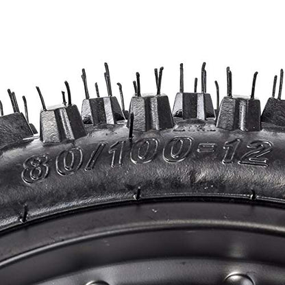 TDPRO 80/100-12 Rear Tire Disc Brake Rim With 12mm Bearing Set for Pit Pro Dirt Bike - size: Rear 12in