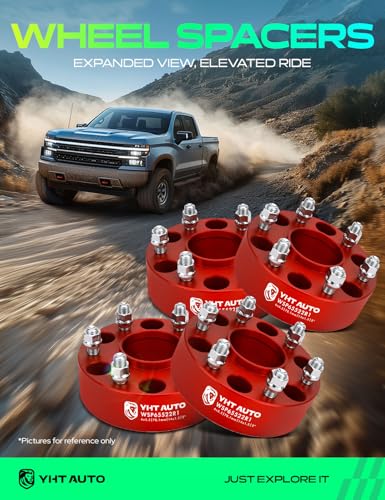 YHTAUTO 6x5.5 Hub Centric Wheel Spacers 2 Inch for Chevy, GMC, Cadillac - color: Red, size: 2 Inch(4PCS)