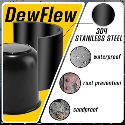 4Pcs 3.27" Stainless Trailer Wheel Center Caps, 3.41" H Matte Black - color: Matte Black, size: 3.27" Hub 3.41"H