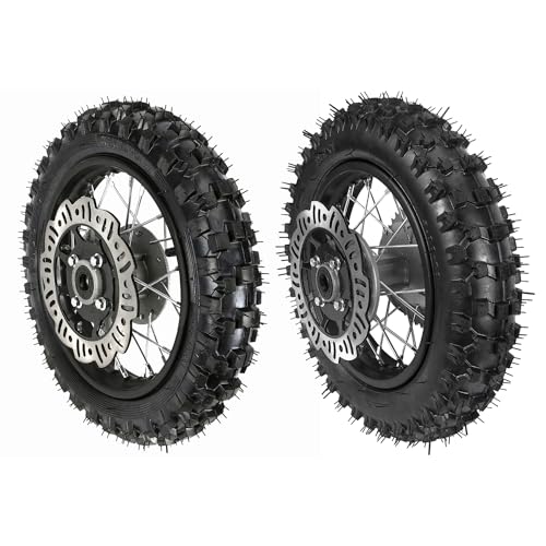 2.50-10 Front Wheel Tire & 3.00-10 Rear Wheel Tire for Mini Dirt Pit Bike Razor CRF50 XR50 SSR - size: 2.50-10 in + 3.00-10 in