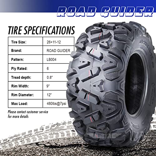 Road Guider Set 2 ATV/UTV Tires 26x11-12 26x11x12 6PR 10278 - size: 26X11-12