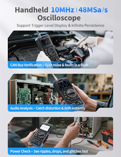 FNIRSI DST-210 3-in-1 10MHz Handheld Oscilloscope Multimeter DDS Generator - color: 10MHz 48MS/s Scope+Meter