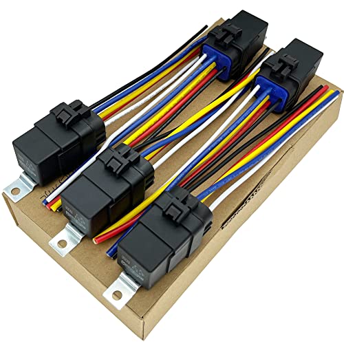 24VDC Relay, 30/40Amp Waterproof Relay Kit, 5-pin SPDT Automotive Relay - size: 5 Pack
