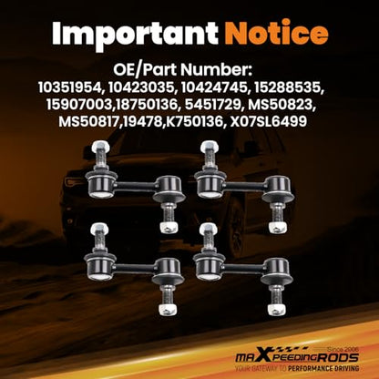maXpeedingrods Front Rear Sway Bar Links for Chevy Corvette C5 C6 1997-2017 - size: 4PC