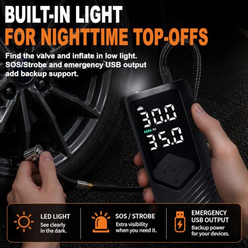 Tire Inflator Portable Air Compressor for Car Tires, 150 PSI Air Pump