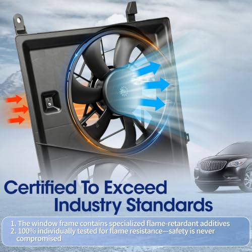 Engine Cooling Radiator Fan Assembly Fit for Chevrolet Traverse 2009-2017; GMC Acadia 2007-2016, Acadia Limited 2017; Buick Enclave 2008-2017; Saturn Outlook 2007-2010, Reference Number 621-390 - size: 15226663, 20972760
