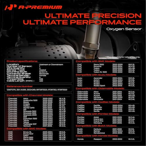 A-Premium O2 Oxygen Sensor Compatible with Chevrolet, GMC, Buick, Cadillac - style: 1Pc For Upstream or Downstream