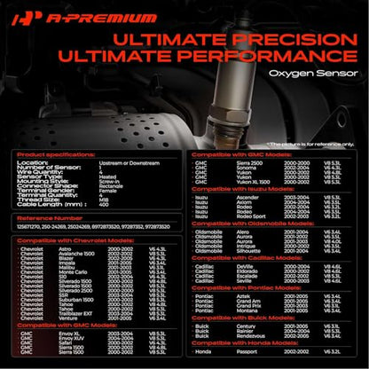 A-Premium O2 Oxygen Sensor Compatible with Chevrolet, GMC, Buick, Cadillac - style: 1Pc For Upstream or Downstream