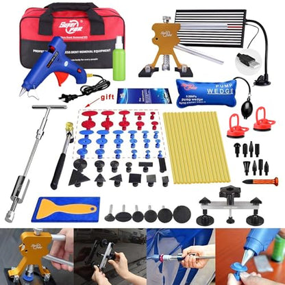 Super PDR Dent Puller Kit Paintless Dent Repair Kit for Car – Slide Hammer Suction Cup and PDR Light for 98% Auto Body Dent Removal, Hail Damage & Appliance Dents or Vehicle Dent Removal - size: PDR-A3