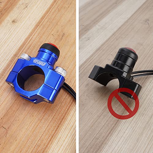 CNC Universal Engine Stop Start Kill Switch Button for 22mm Handlebar-Blue - color: Blue, size: with Mounting Backplate
