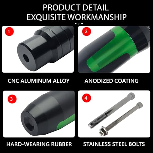 Motorcycle Frame Sliders Rear Crash Bar Falling Protector Green - color: Green