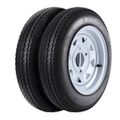4.80-12 4.80x12 480-12 4.80-12 Trailer Tires with 12" Rims, 4 Lug on 4", Load Range C 6PR