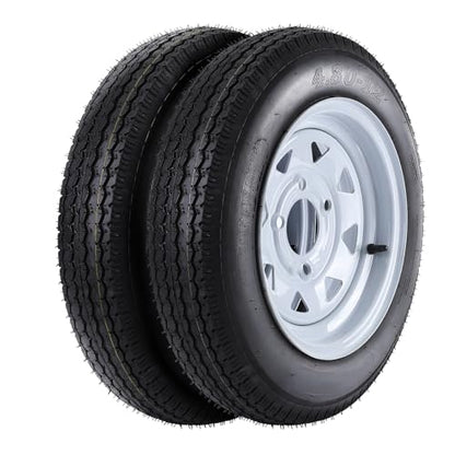 4.80-12 4.80x12 480-12 4.80-12 Trailer Tires with 12" Rims, 4 Lug on 4", Load Range C 6PR