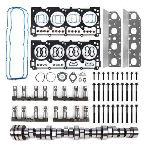 Camshaft and MDS Lifter Kit w/Head Gasket & Bolts Compatible with 2009-2015 Dodge Ram 1500, Durango 5.7L Hemi V8 - Replacement Part# 53022263AF, 53021726AD - color: MDS Kit