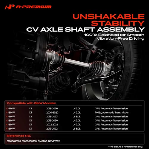 A-Premium Front Right Passenger Side CV Axle Shaft Assembly for BMW Models