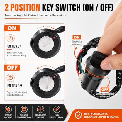 TRX400EX Ignition Key Switch Set for Sportrax 400 & Recon 250 TRX250EX ATV