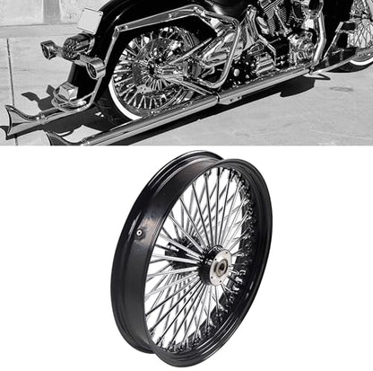 FatFlex Front Wheel for Harley Softail Slim Fat Boy Dyna 21” x 3.5” - color: 21*3.5'', Black+Chrome+Black