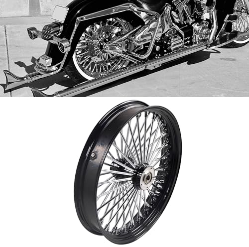 FatFlex Front Wheel for Harley Softail Slim Fat Boy Dyna 21” x 3.5” - color: 21*3.5'', Black+Chrome+Black