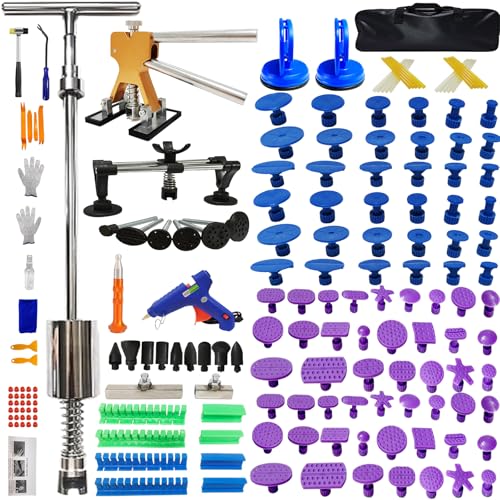 176pcs Paintless Car Dent Removal Kit,Bodywork Hail Damage Repair,Auto Body Dent Removal Tools,Dent Pulling Slide Puller, Dings Remover Tools Kit(176pcs M10 Slide Puller) - size: 176pcs(M10 Slide Puller)