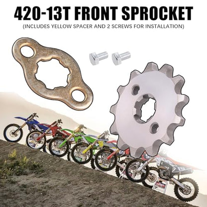 Ultimate 420 120 Links Chain & 420-13T& 35 Tooth Sprocket Set for 50cc to 170cc Dirt Bikes, ATVs, Go Karts, & Mini Bikes - CRF150, YZ80, SSR, Lifan, Coolster, & More!
