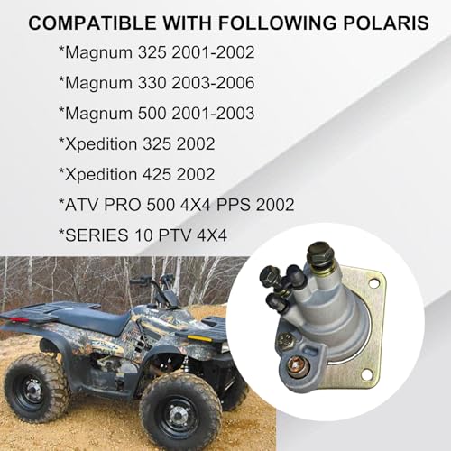Rear Brake Caliper Assembly with Pads Compatible with Polaris Magnum 325 330 500 Xpedition 325 425 ATV PRO 500 SERIES 10 PTV Part # 1910425