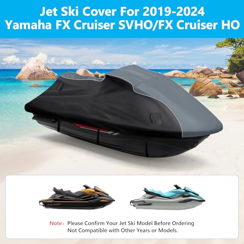 Jet Ski Cover for Yamaha FX Cruiser HO/SVHO 2019-2024 Waterproof 600D - size: For Yamaha FX Cruiser SVHO/FX Cruiser HO 2019-2024