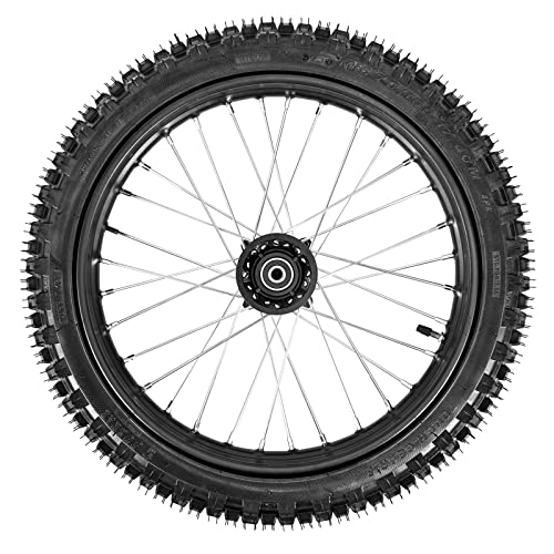 Trkimal 70/100-17 (2.75x17) 1.6x17 Front Wheel Tire and Rim Inner Tube with 12mm Bearing Assembly Motocross Off Road for Dirt Pit Bike (70/100-17(12mm inner bearing)) - size: 70/100-17(12mm bearing)
