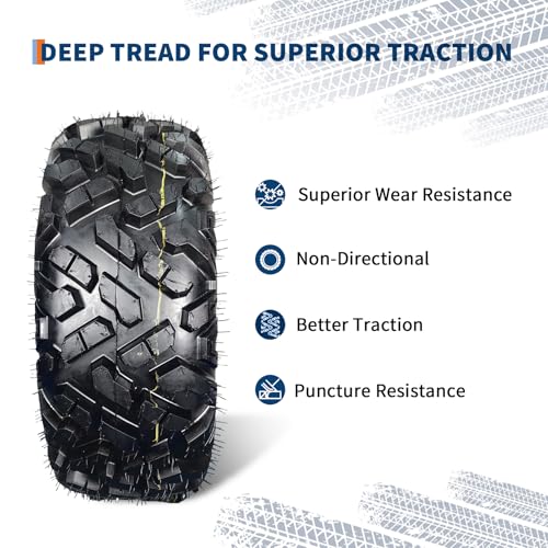 Garvee Set of 4 AT25X8-12 & AT25X10-12 6PR ATV UTV Tires - size: AT25X8-12＆AT25X10-12, style: Pattern A