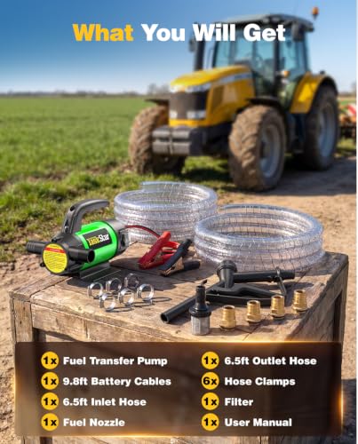 TaskStar Electric Diesel Transfer Pump Kit, 12V 13 GPM for Diesel Kerosene - color: 12V 13GPM Wired, Green