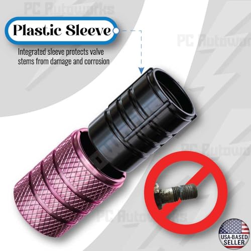 Aluminum Tire Valve Stem Caps – Anti-Rust, Premium Anodized Aluminum, Corrosion-Resistant, Easy Install, Universal Fit for Car, Truck, Bike, SUV – 1 Pack/Set of 4 (Rose Pink) - color: ROSE PINK
