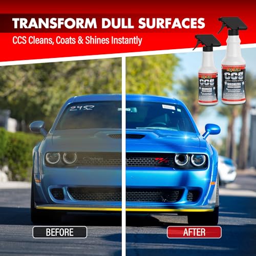 CCS Multi Surface Cleaner - Bug Remover for Motorcycles, Cars, Trucks, RVs, Boats - Clear Coat Ceramic Alternative - Top Coat Shine and Protection Technology (2 pack 2 oz w/towel) - size: 4 Fl Oz (Pack of 1)
