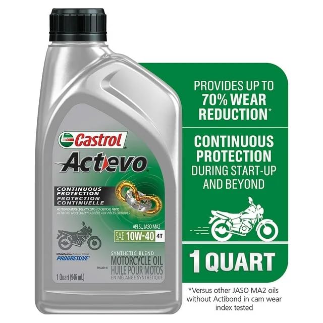 Castrol 06130 Actevo X-Tra 4T Synthetic Blend - 10W40-1qt.