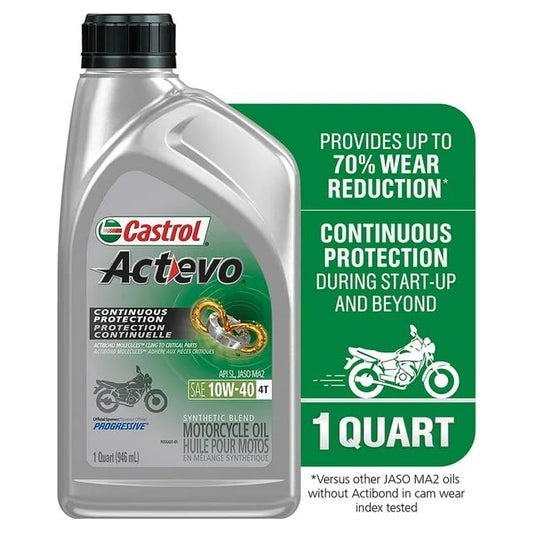 Castrol 06130 Actevo X-Tra 4T Synthetic Blend - 10W40-1qt.